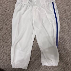 Brand New Youth White and Blue Adidas Baseball Pants. Kids